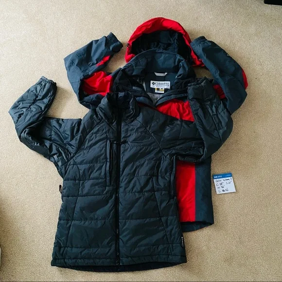 Columbia 3 in 1 jacket coat women's S red grey - Picture 7 of 16